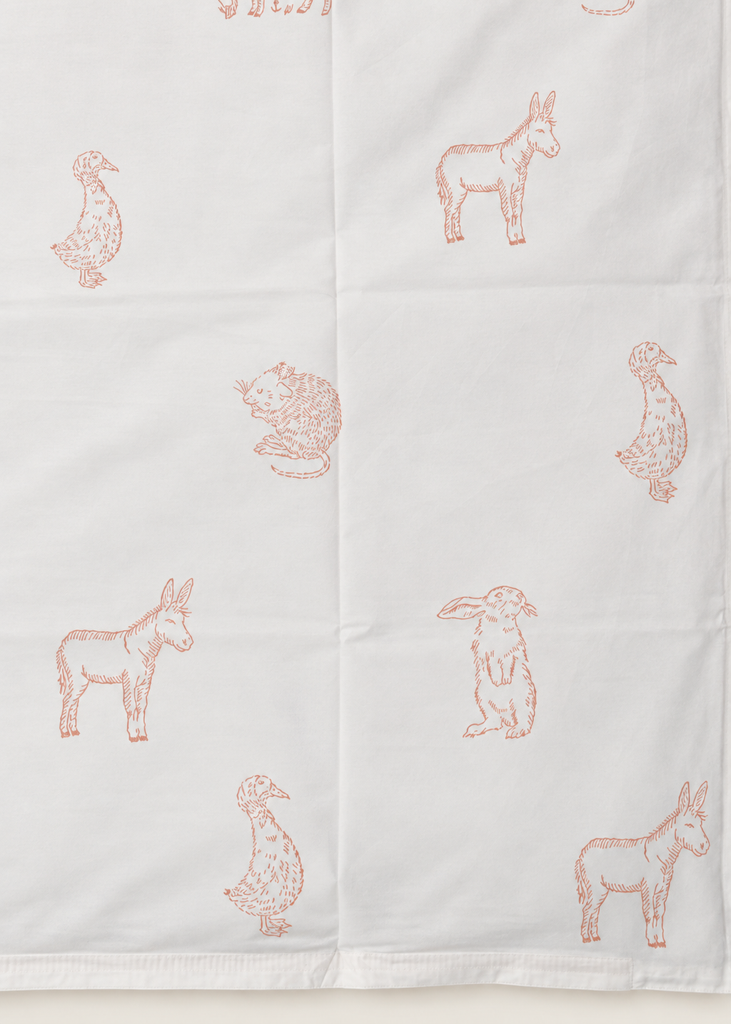 Pink Farmyard Animals Reversible Cot Duvet Cover