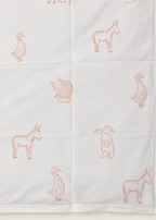 Pink Farmyard Animals Reversible Cot Duvet Cover