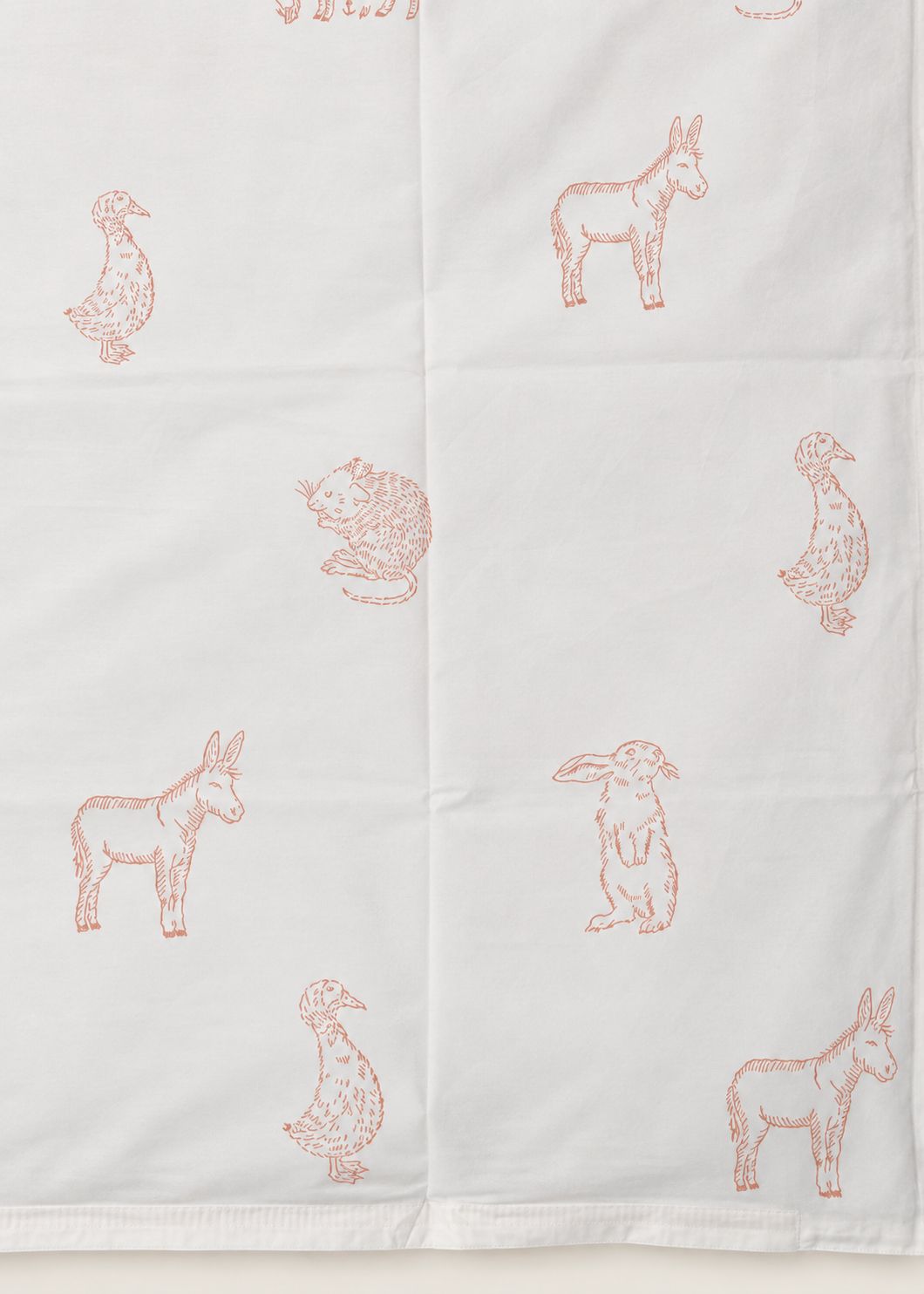 Pink Farmyard Animals Reversible Cot Duvet Cover