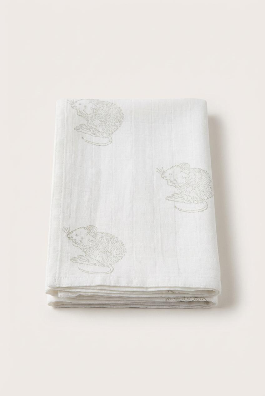 Sage Mouse Organic Cotton Swaddle