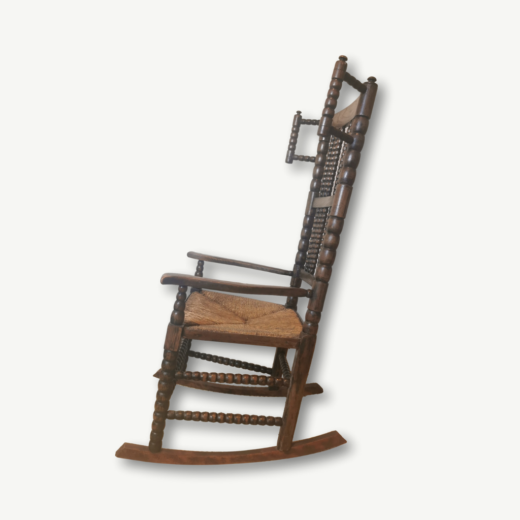 Unusual Antique Bobbin Rocking Chair