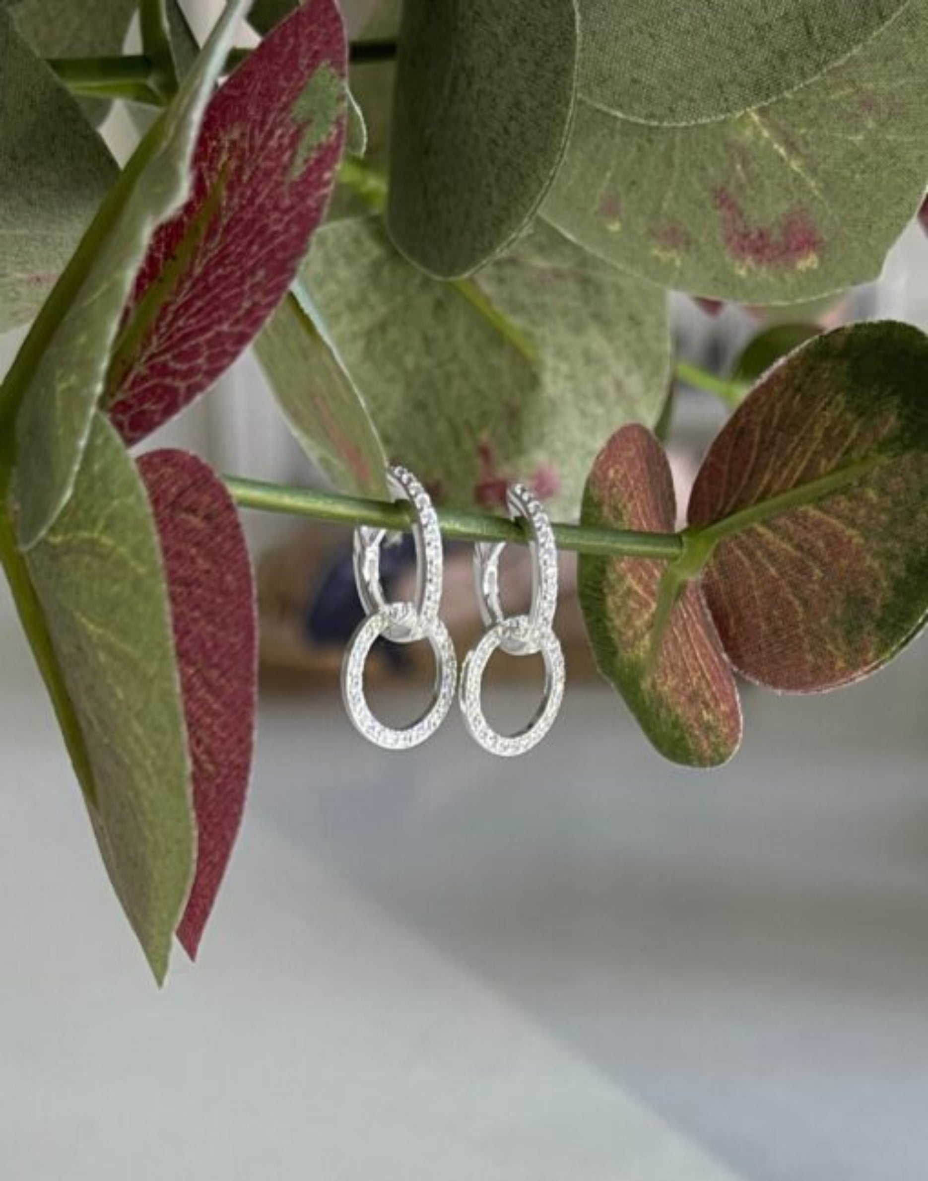 CZ Circle Charm Huggie Earrings