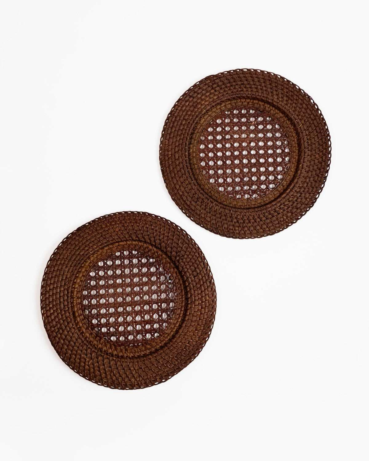 Dark Brown Rattan Charger Mats - Set of 2