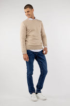 Camel Crew Neck Cotton Sweater