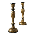 Kashmir Wooden Candle Stick Holder 12"