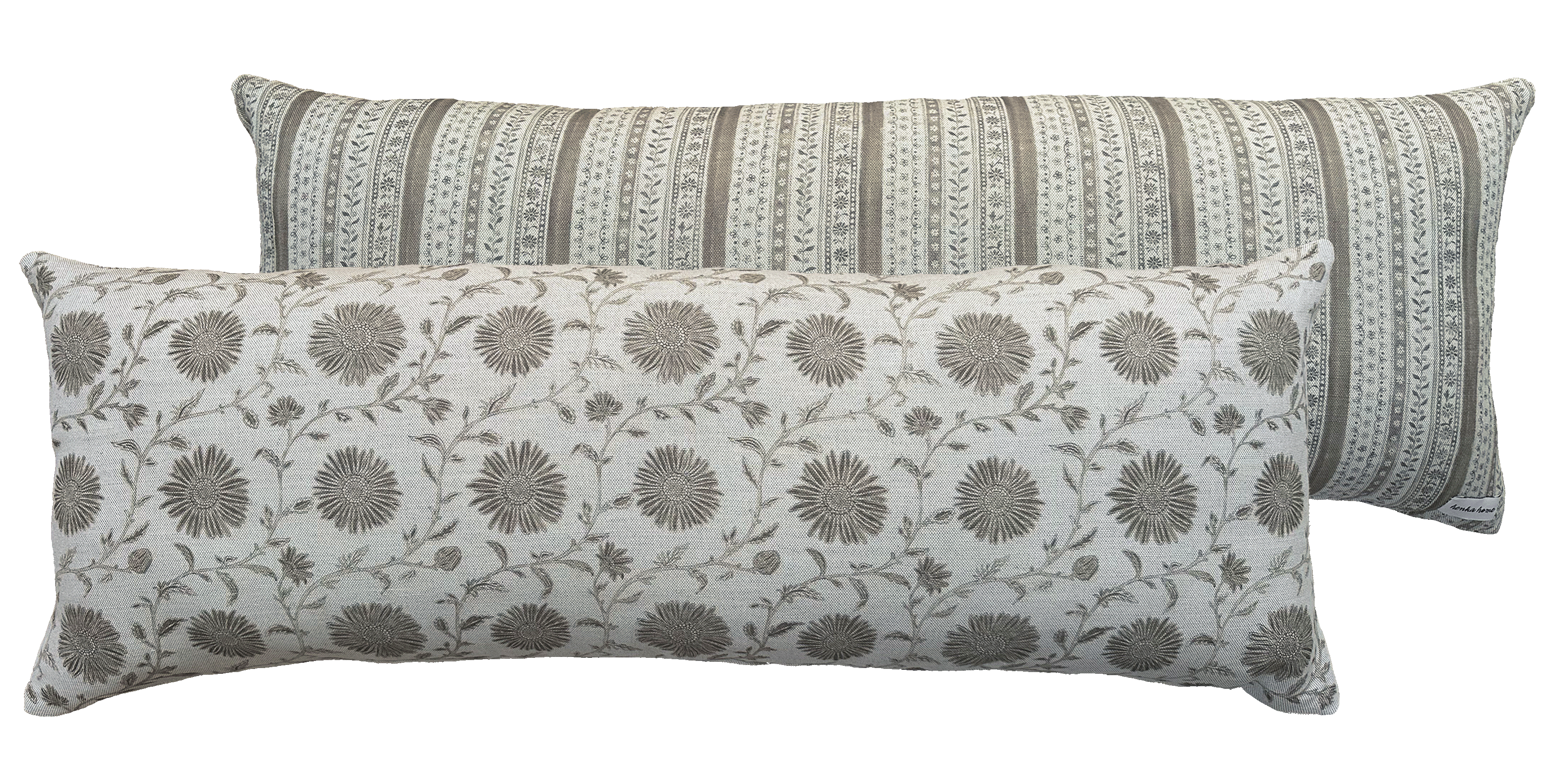 LUMBAR CUSHION ~ MOONPENNY/DAISY CHAIN CLAY