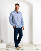 Mens Linen Shirt CORAL STONE