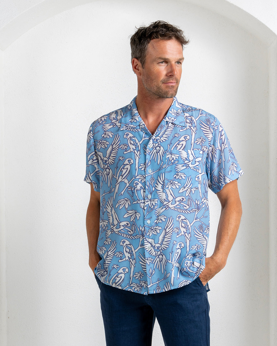 Silk Festival Shirt PARROT