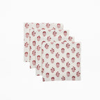 Ditsy Florals - Rose & Berry - Block Printed Cotton Napkins - Set of 4  (Pre-order November 1st )