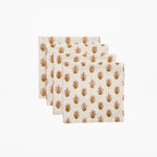 Ditsy Florals - Rose & Harvest Gold - Block Printed Cotton Napkins - Set of 4 (Pre-order November 1st )