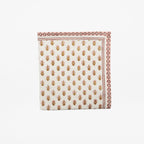 Ditsy Florals Rose & Harvest Gold - Block Printed Cotton Tablecloth ( Pre-order November 1st )