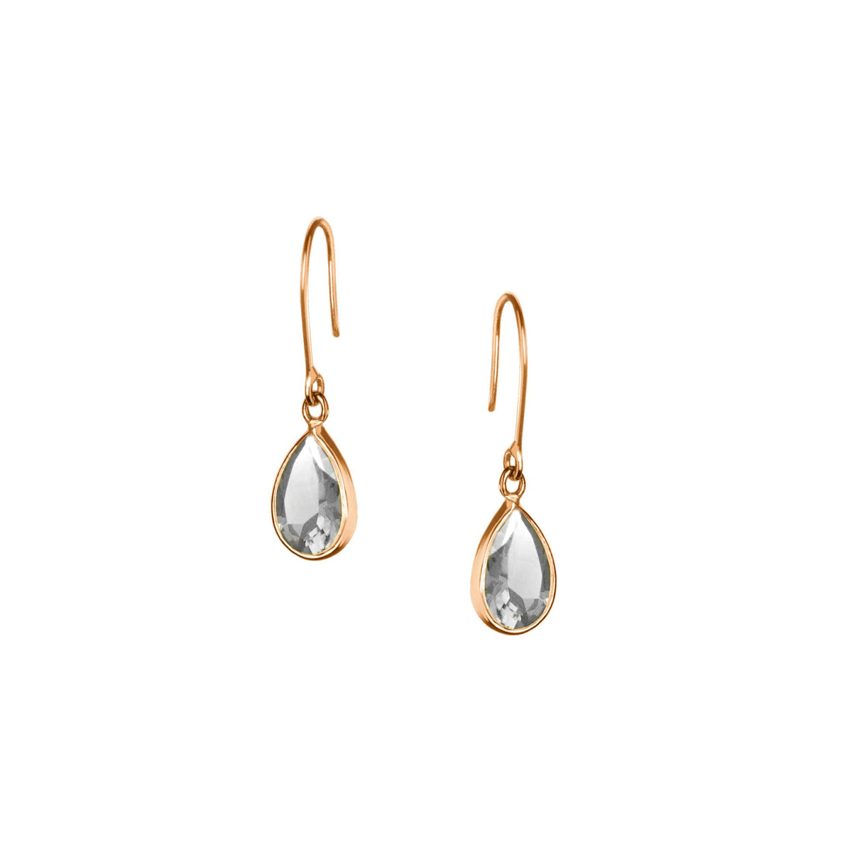 Tear Drop Earrings in Gold with Zirconia