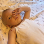 Marnie Pink and Green Organic Swaddle