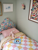 Pink Check & Yellow Stripe Reversible Single Duvet Cover