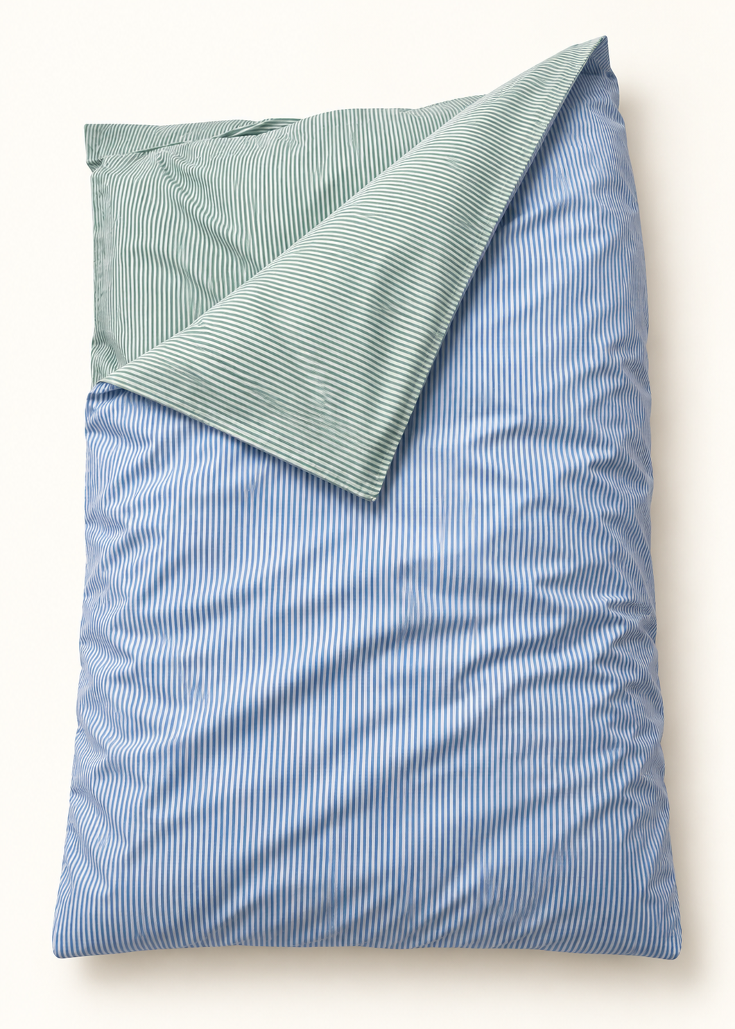 Blue & Green Reversible Stripe Single Duvet Cover