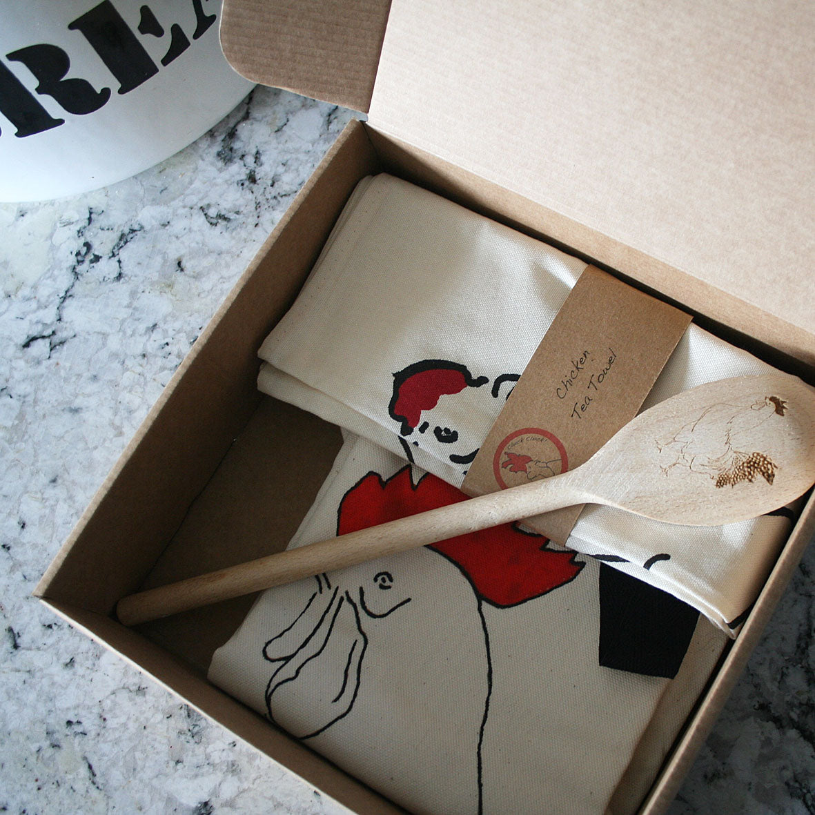 Apron, Tea Towel & Wooden Spoon