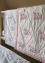 Blue Elephant Cot Quilt