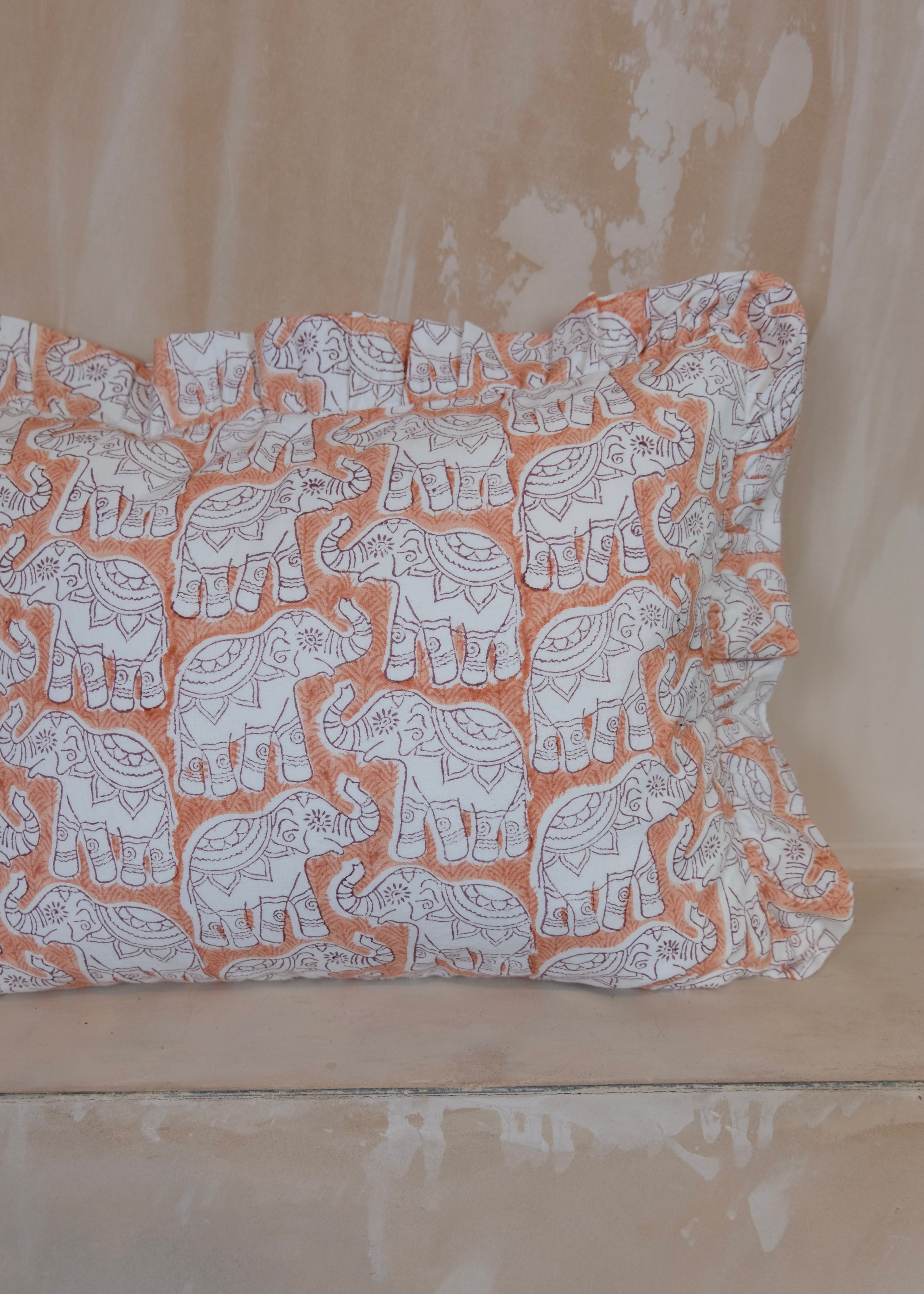 Peach Elephant Baby Pillowcase