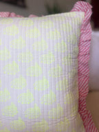 QUILTED RUFFLE CUSHION | ESTHA IN NEON