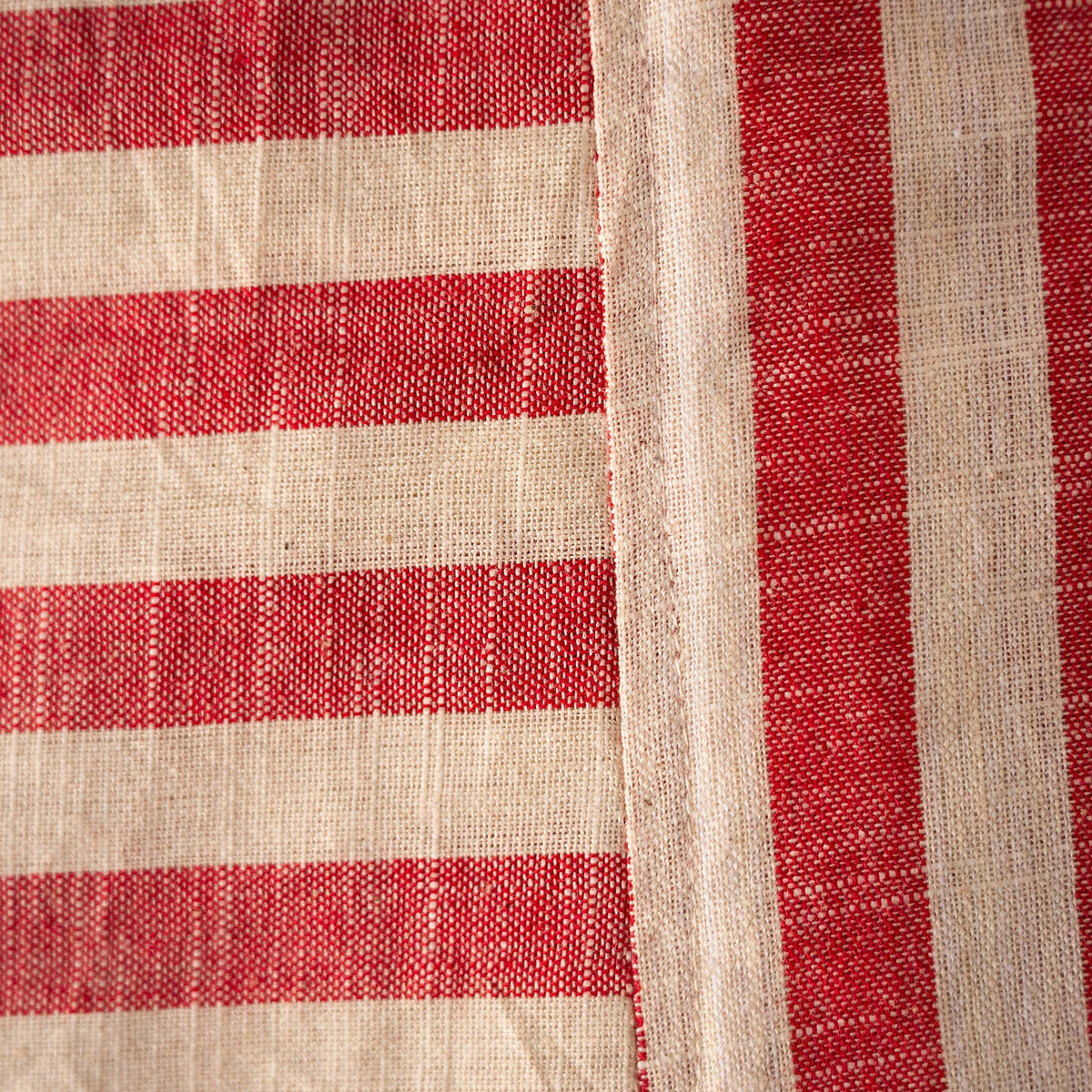 NEW WOVEN CLAY STRIPE TABLECLOTH – 100% Cotton