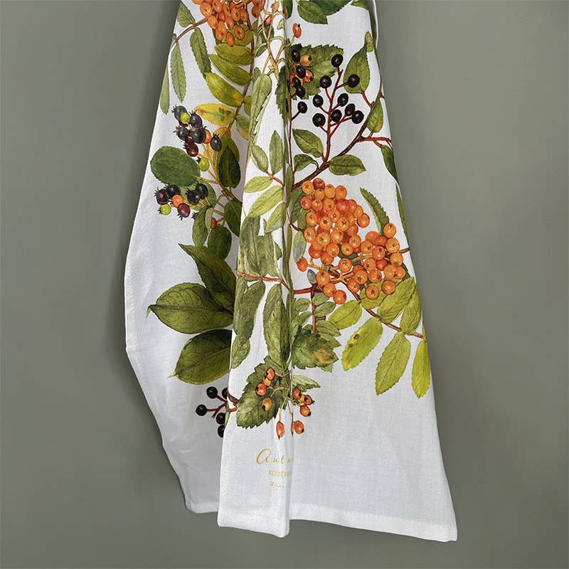 Organic Cotton Tea Towel | Autumn Foliage