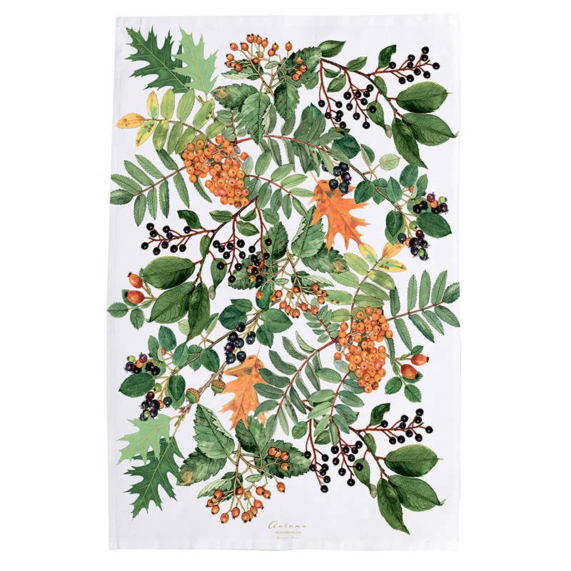 Organic Cotton Tea Towel | Autumn Foliage