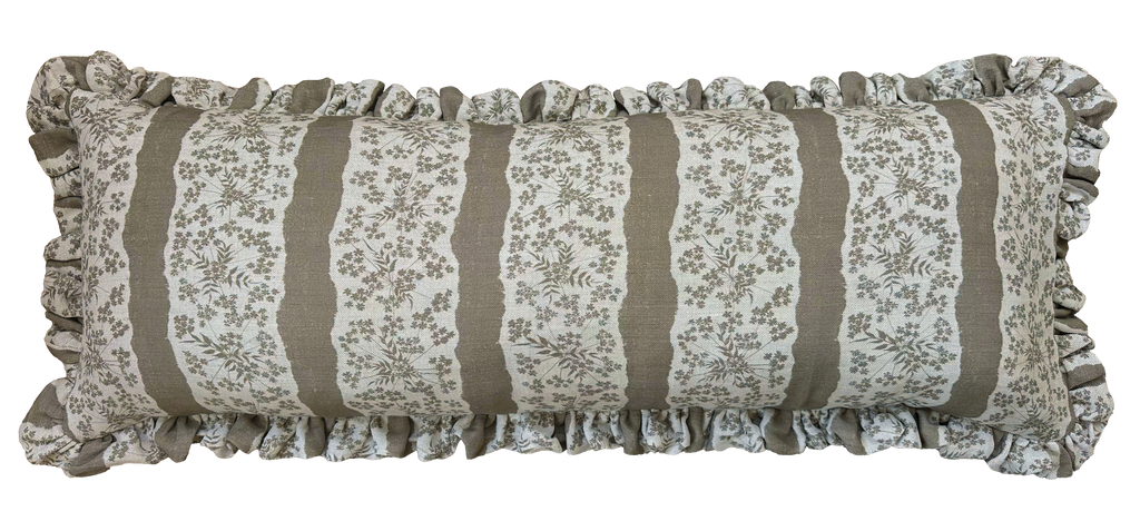 LUMBAR RUFFLE CUSHION ~ FAIRYLACE CLAY