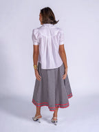 'FEATHER' SKIRT IN BLACK GINGHAM