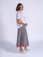 'FEATHER' SKIRT IN BLACK GINGHAM