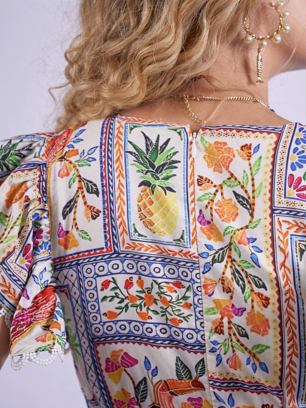 'MISHA'  DRESS IN TROPICAL PATCH