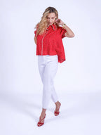'PADDINGTON' BLOUSE IN RED POLKA DOT