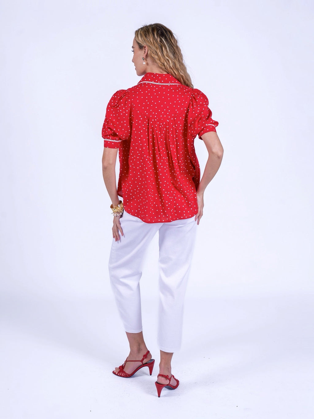 'PADDINGTON' BLOUSE IN RED POLKA DOT