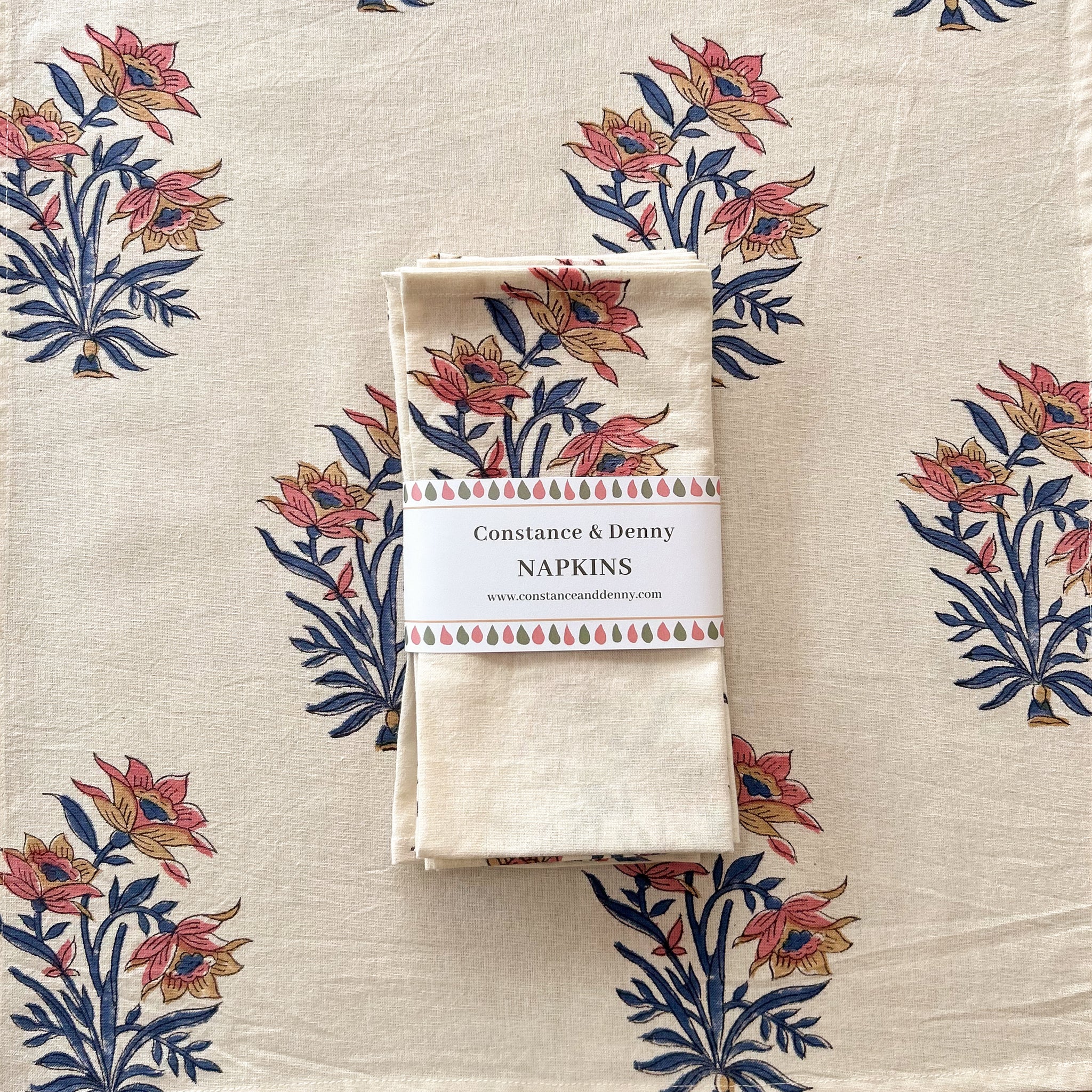 Flower Design, set of 4 napkins