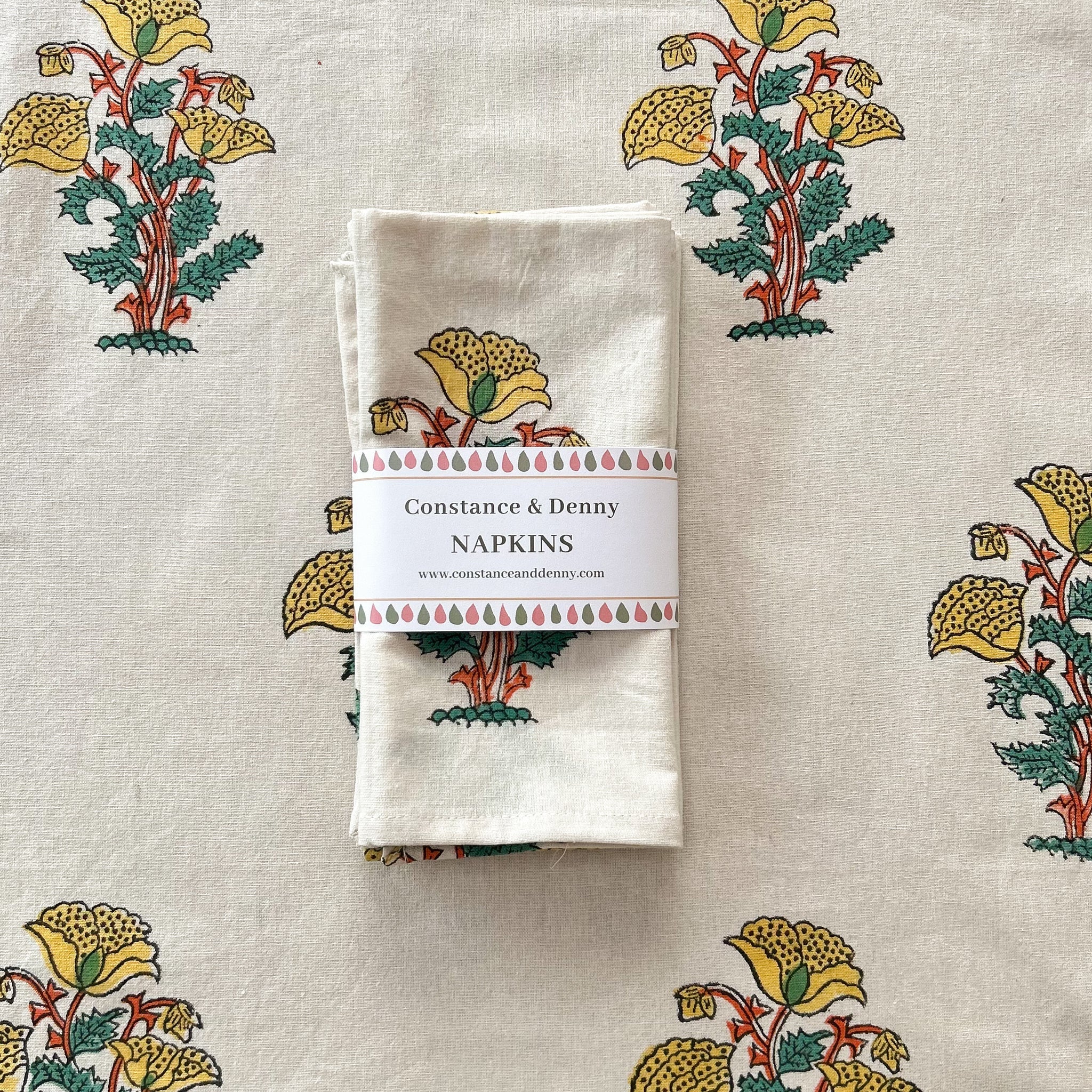 Flower Design, set of 4 napkins