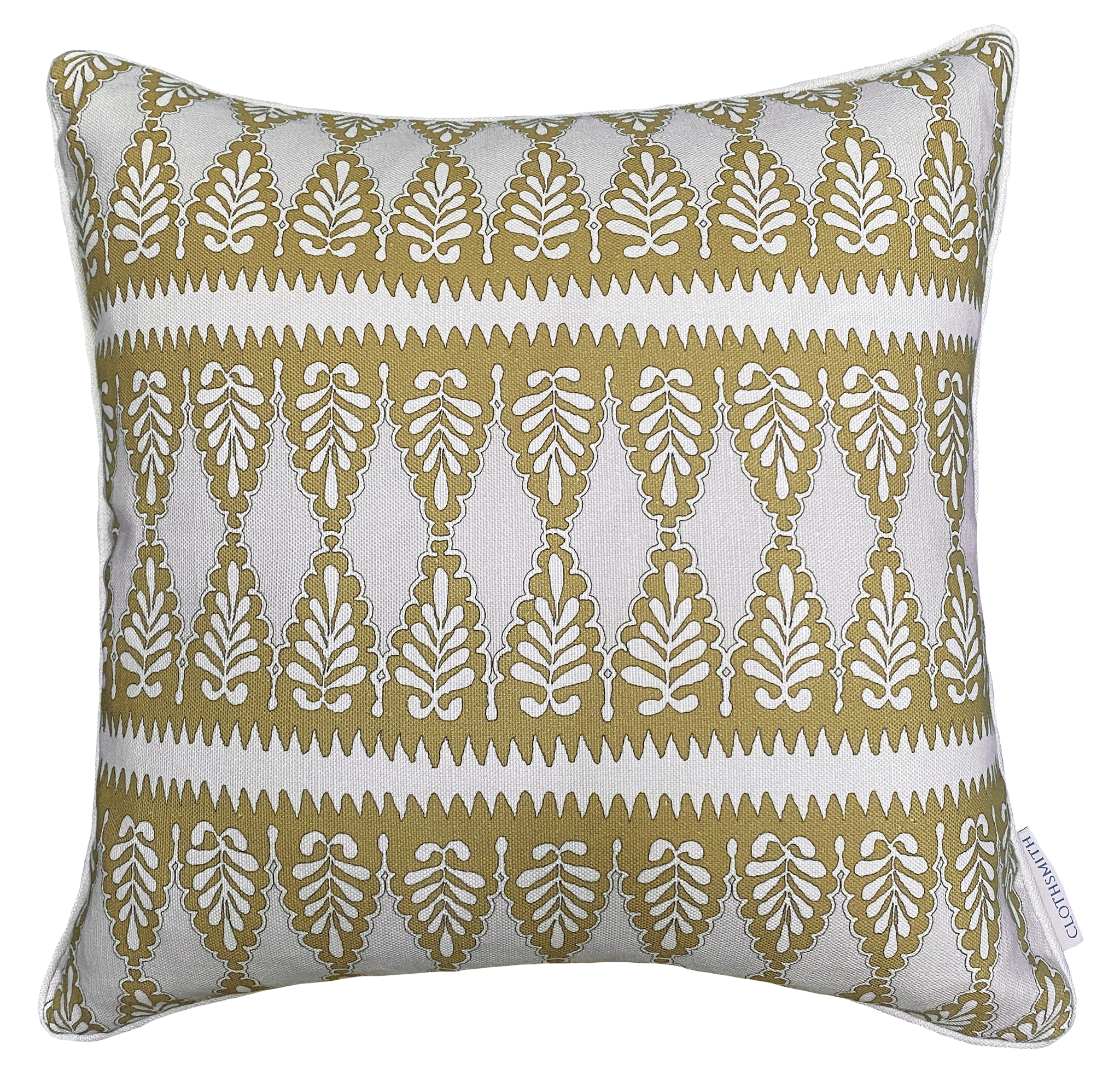 Florian Square Cushion - Ochre yellow