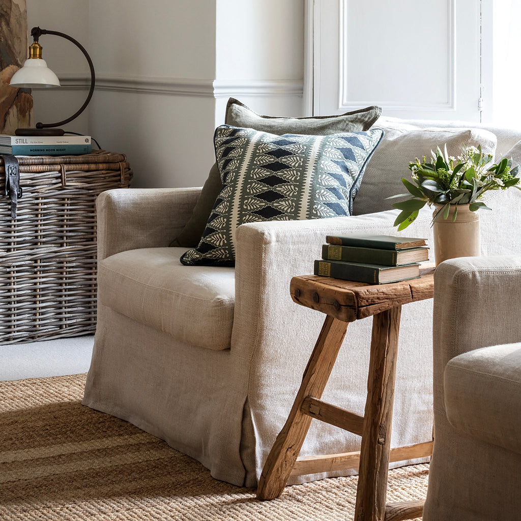 Florian Square Cushion - Blue