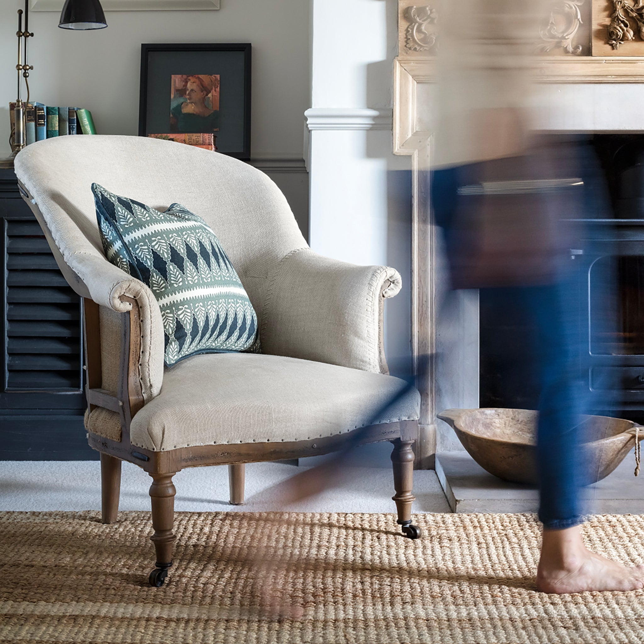 Florian Square Cushion - Blue