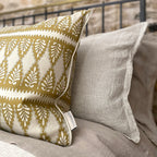 Florian Square Cushion - Ochre yellow