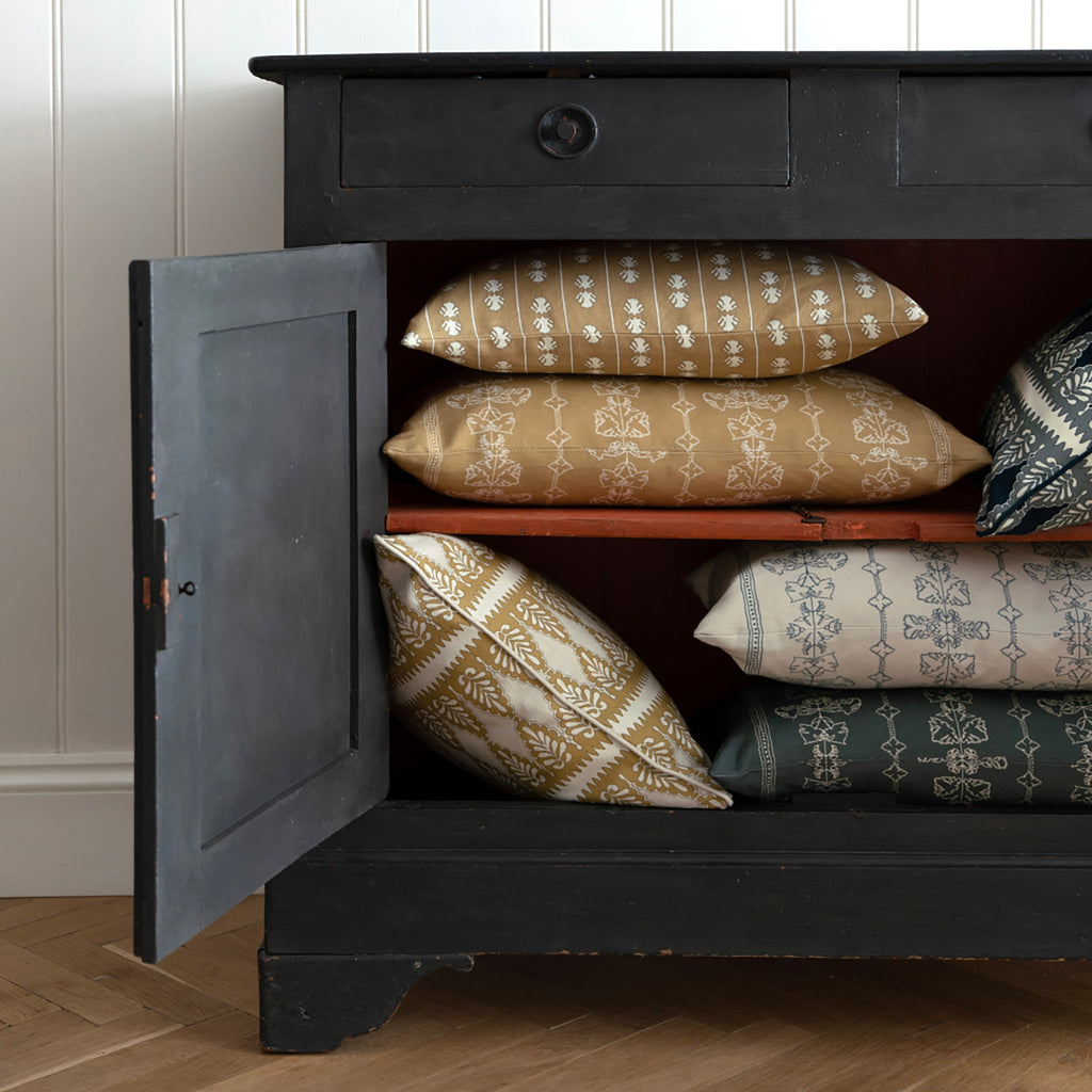 Florian Square Cushion - Ochre yellow