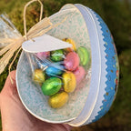 Easter Egg Paper Mache Container - Vintage Pastels