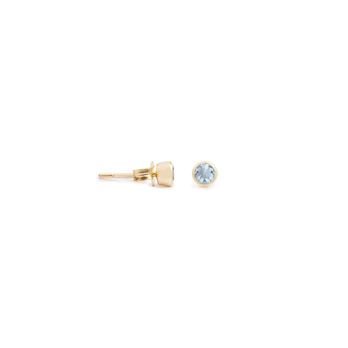 Acer Ear Stud in Gold with Blue Topaz