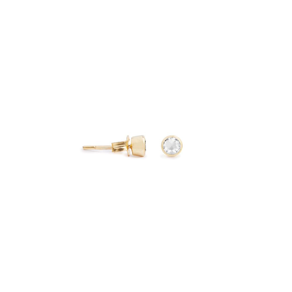 Acer Ear Stud in Gold with Zirconia