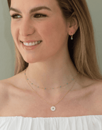 Gold Light Turquoise Enamel Necklace