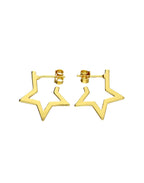 Gold Star Hoop Earrings