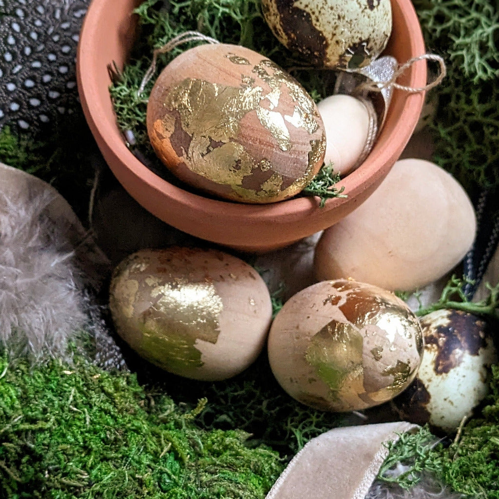 Golden Easter Eggs - Wooden & Gold Leaf Egg Craft Kit