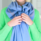 Grape Border Houndstooth Lambswool Scarf