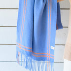 Grape Border Houndstooth Lambswool Scarf