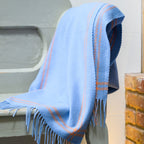 Grape Border Houndstooth Lambswool Scarf