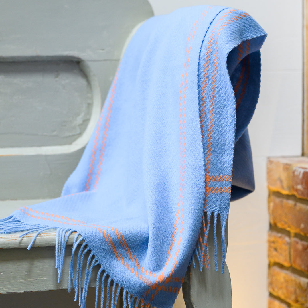 Grape Border Houndstooth Lambswool Scarf