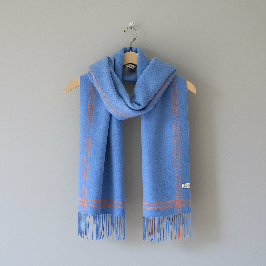 Grape Border Houndstooth Lambswool Scarf